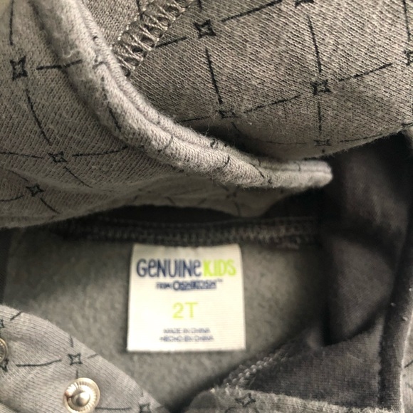 Toddler Boys gray & teal hoodie by Oshkosh - Picture 4 of 6